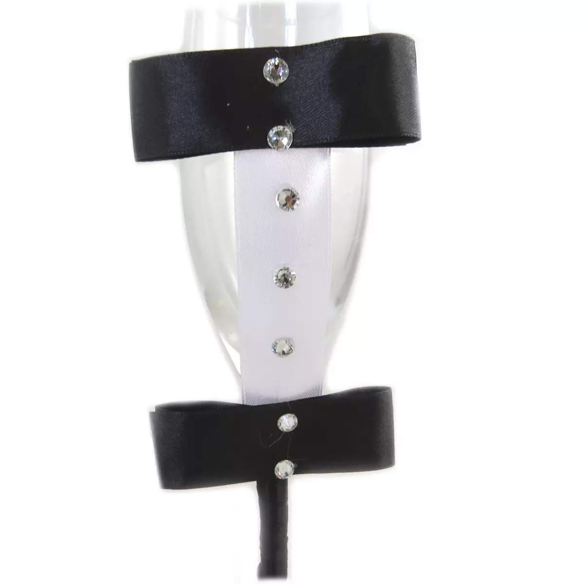 Les Trésors De Lily 2 Coupes Flutes à Champagne 'Mariage' Blanc Noir 22 Cm [Q0227]