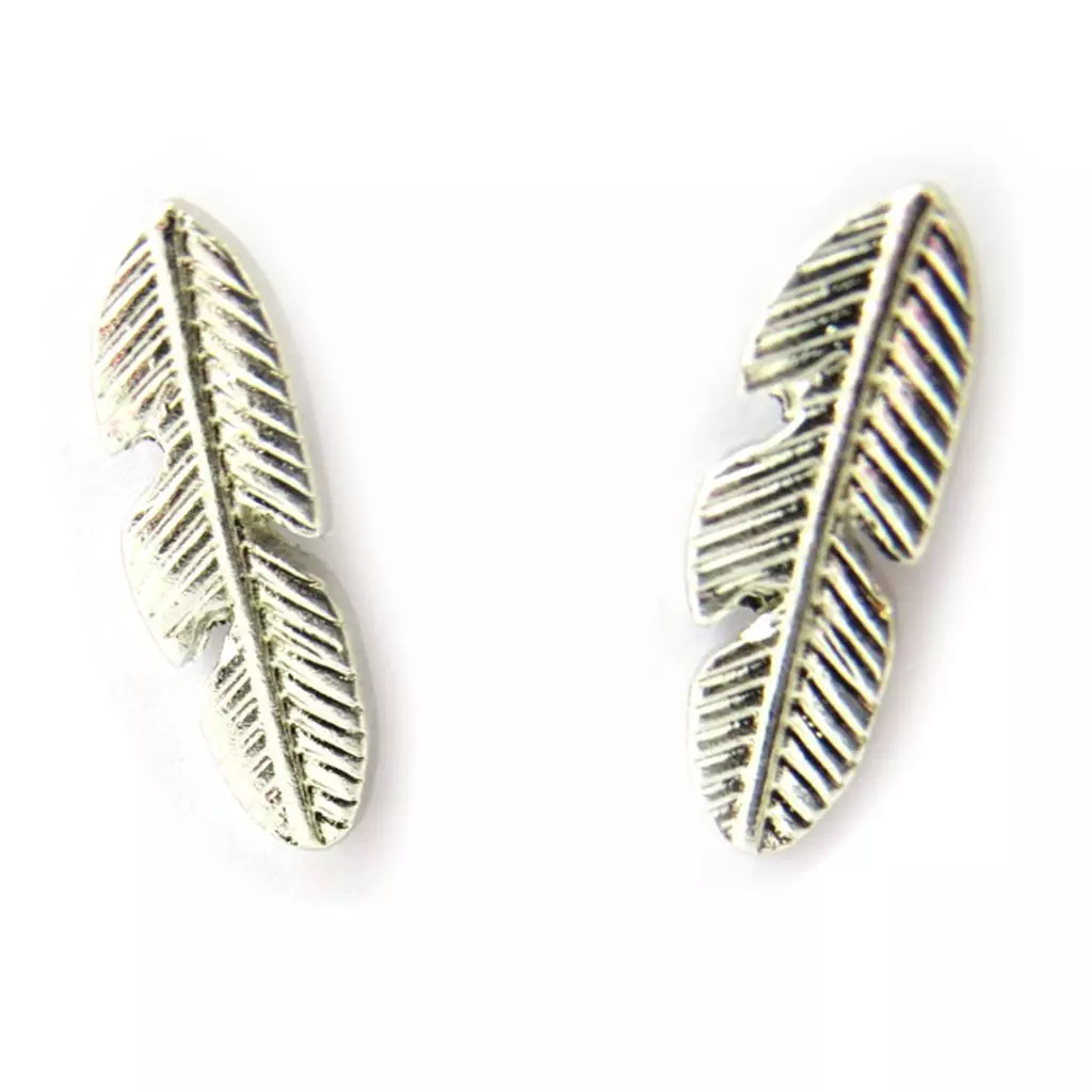Les Trésors De Lily 2 Paires De Boucles 'Navajos' Argenté (plumes) [N3640]