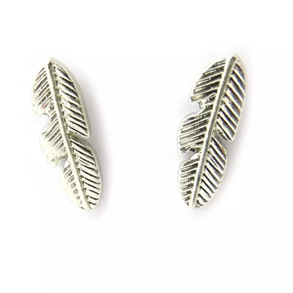 Les Trésors De Lily 2 Paires De Boucles 'Navajos' Argenté (plumes) [N3640]