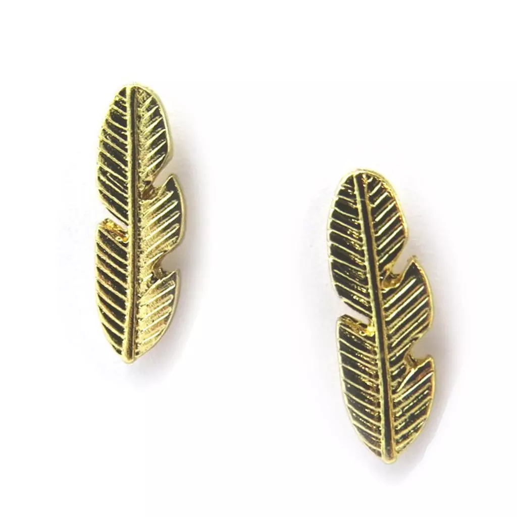 Les Trésors De Lily 2 Paires De Boucles 'Navajos' Doré (plumes) [N3568]