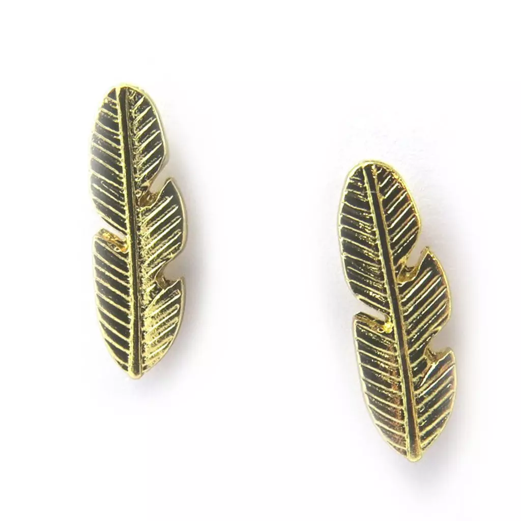 Les Trésors De Lily 2 Paires De Boucles 'Navajos' Doré (plumes) [N3568]