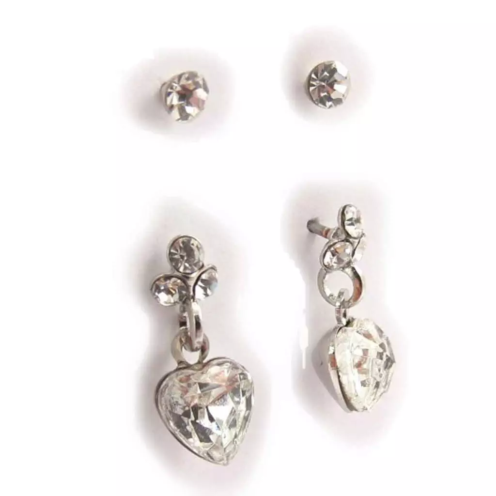 les trésors de lily 2 paires de boucles 'Sissi' blanc [J7182]