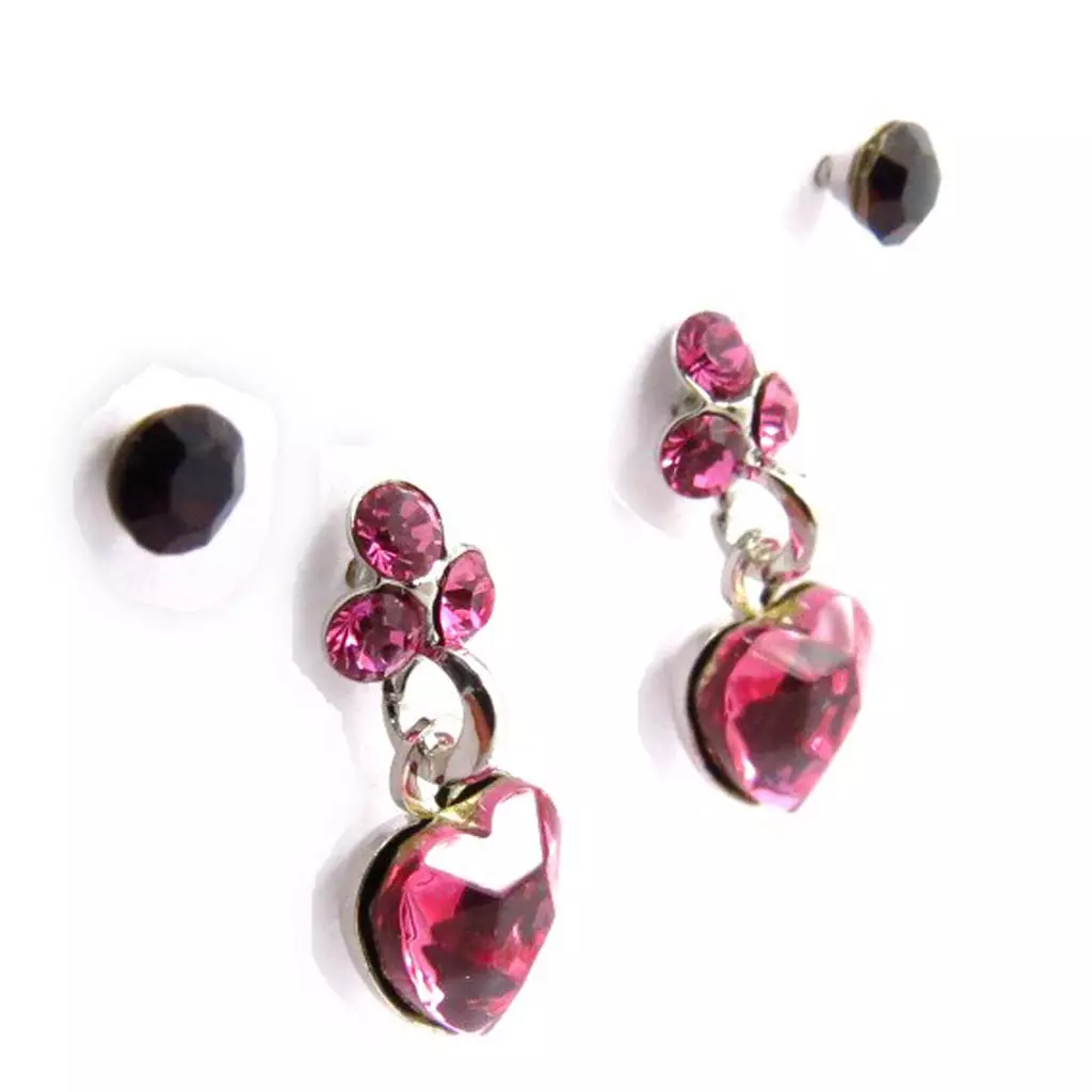 Les Trésors De Lily 2 Paires De Boucles 'Sissi' Rose [J2298]