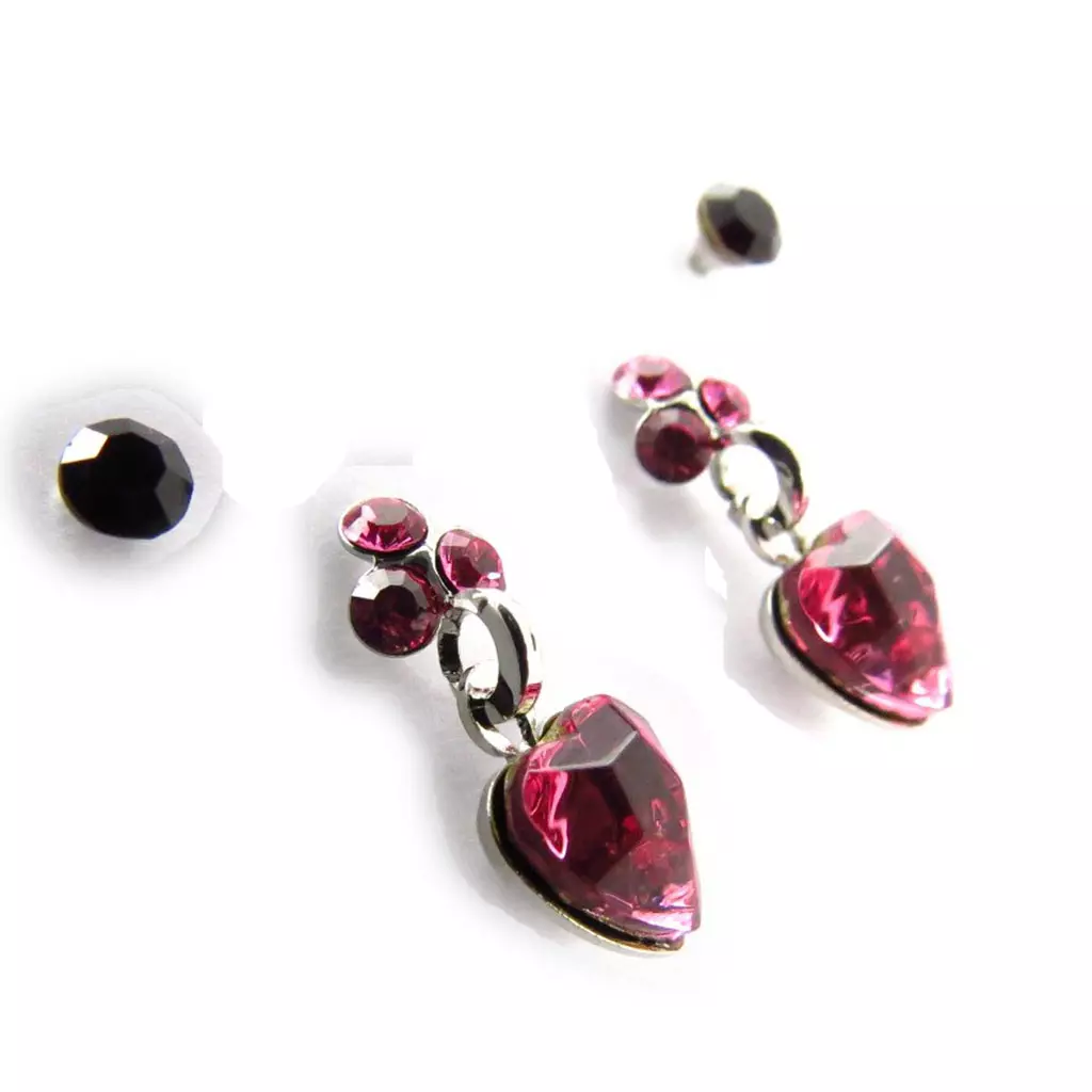 Les Trésors De Lily 2 Paires De Boucles 'Sissi' Rose [J2298]
