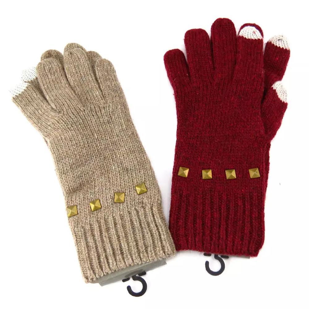 Les Trésors De Lily 2 Paires De Gants 'Indispensable' Taupe Bordeaux (écran Tactile) [K6771]