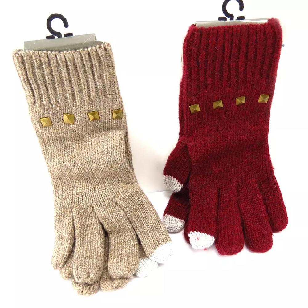 Les Trésors De Lily 2 Paires De Gants 'Indispensable' Taupe Bordeaux (écran Tactile) [K6771]