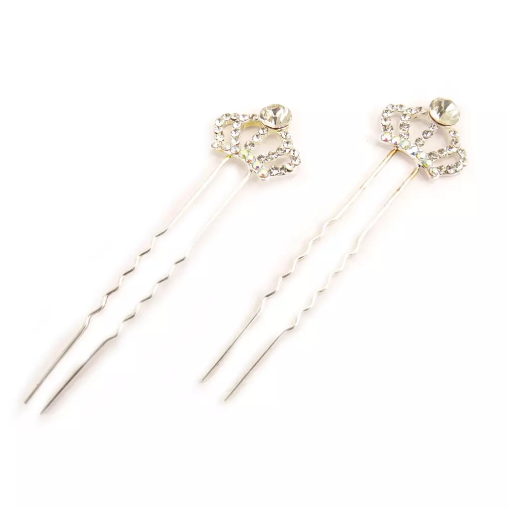 Les Trésors De Lily 2 Picots Créateur 'Couronne' Blanc Cristal Motif 20x25 Mm [B7964]