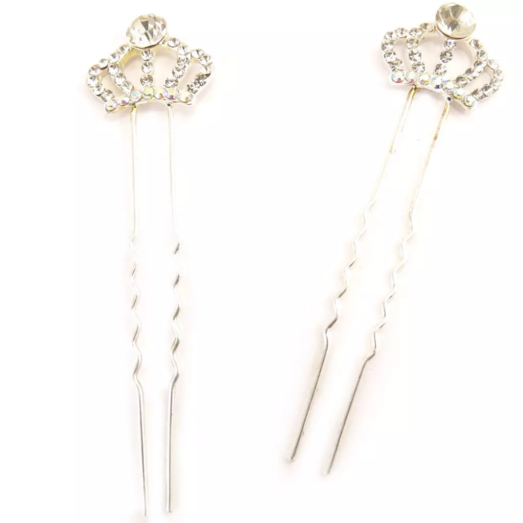 les trésors de lily 2 picots Créateur 'Couronne' Blanc cristal motif 20x25 mm [B7964]