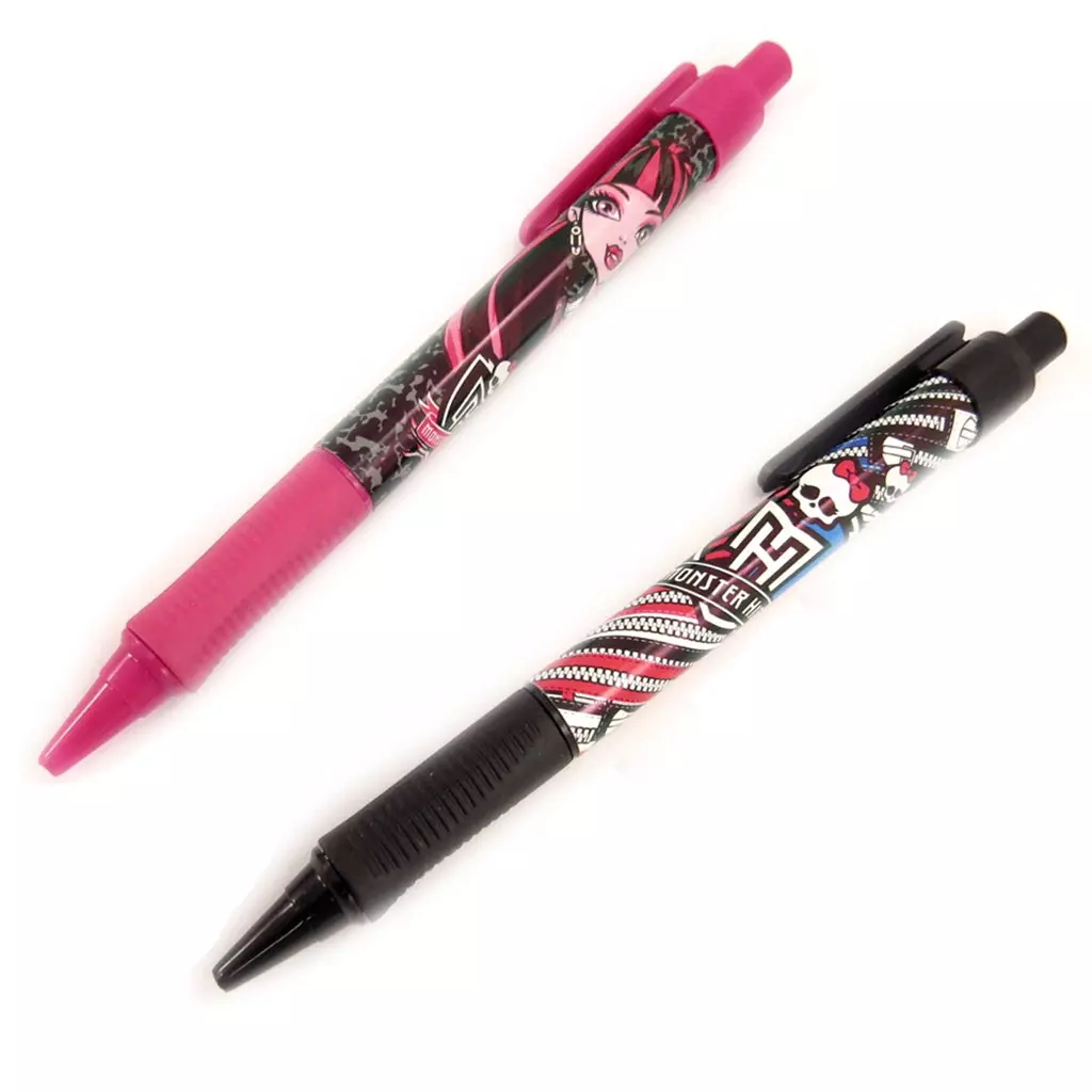 les trésors de lily 2 stylos 'Monster High' noir rose [L2495]