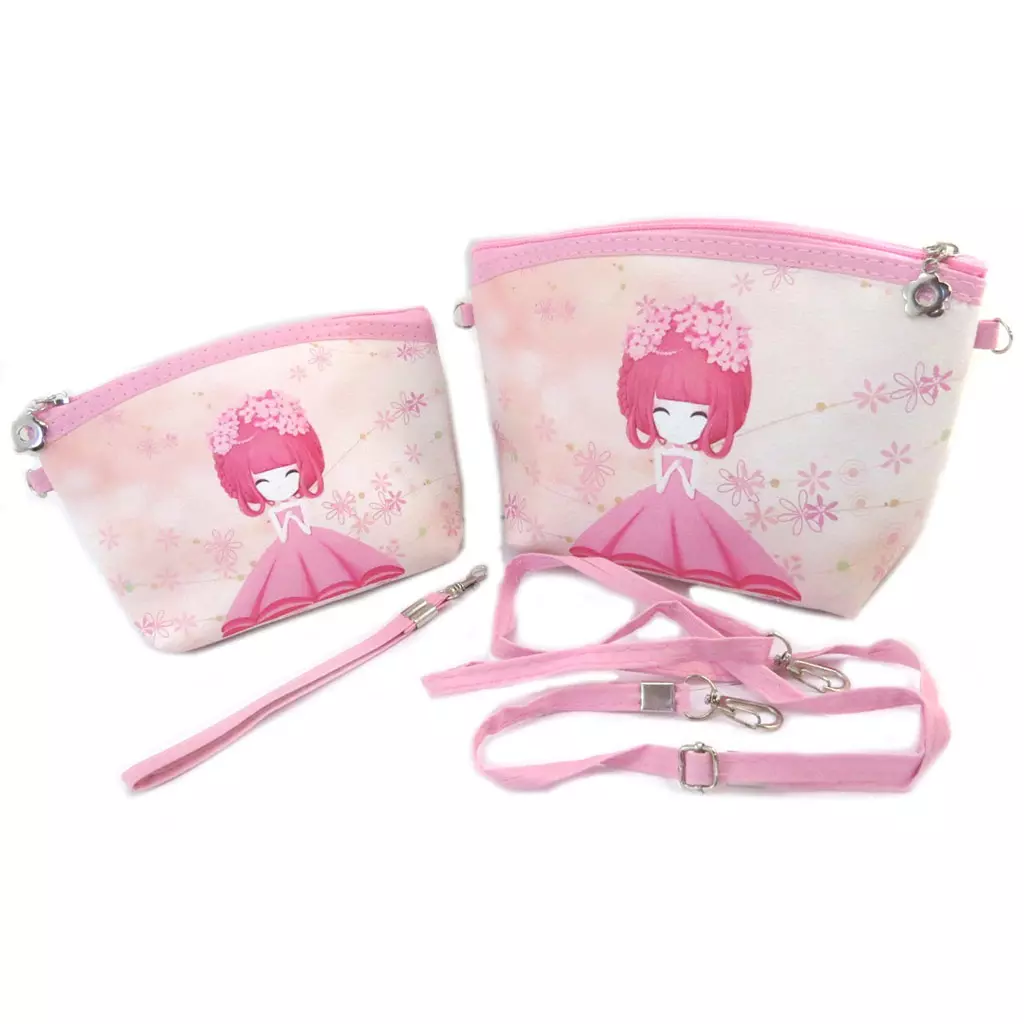 Les Trésors De Lily 2 Trousses à Maquillage Gigognes 'Vintage Mangas' Rose [P3526]