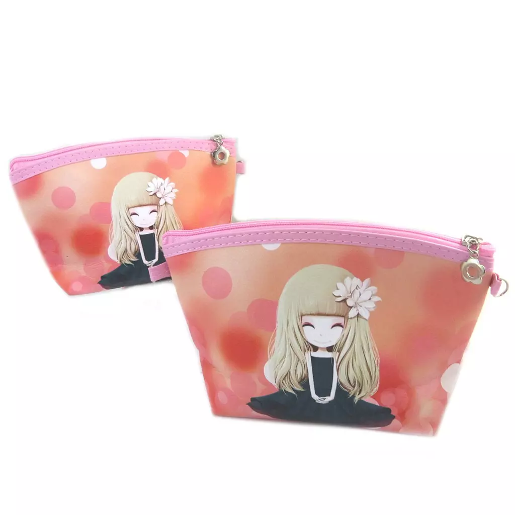 les trésors de lily 2 trousses à maquillage gigognes 'Vintage Mangas' rose [P3527]