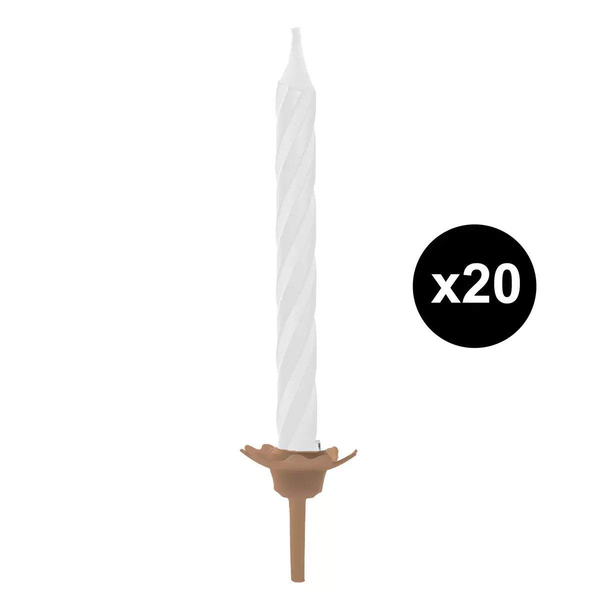 Les Trésors De Lily 20 Bougies 'Party Kraft' Blanc 5 Cm [A0768]