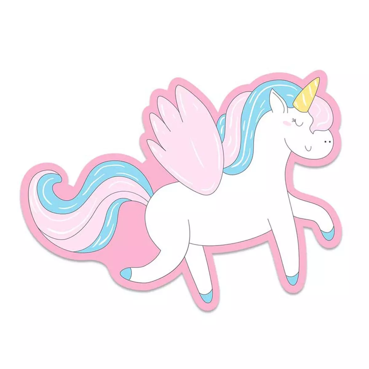 Les Trésors De Lily 20 Confettis Géants 'Licorne My Unicorn' Rose Bleu 11x8 Cm [Q5989]