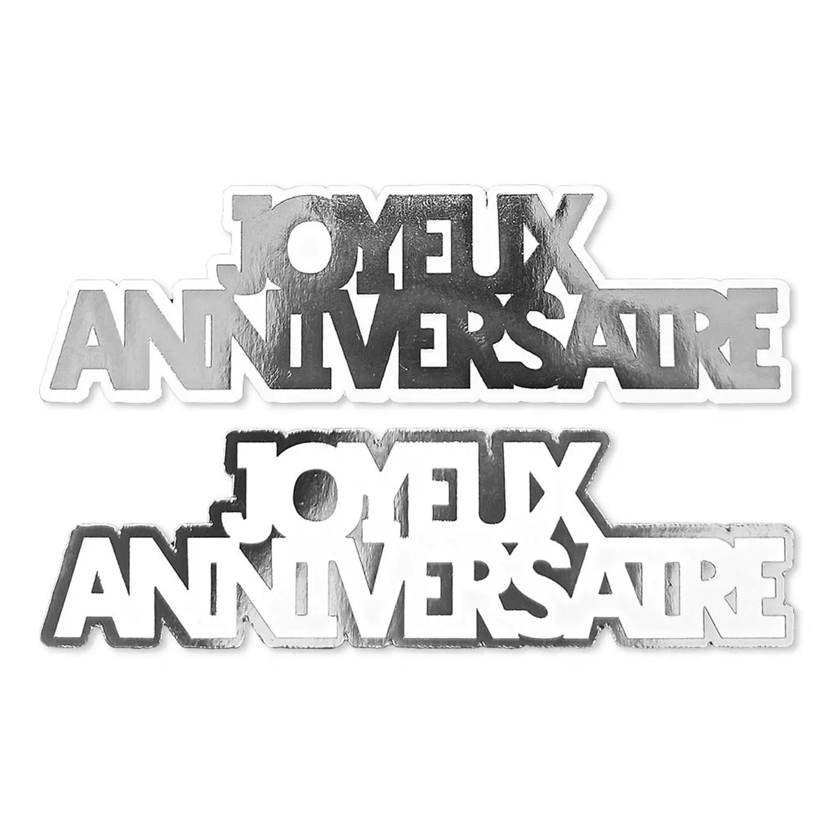 les trésors de lily 20 décors de table 'Joyeux Anniversaire' argenté 12 cm (20 pièces) [A2745]