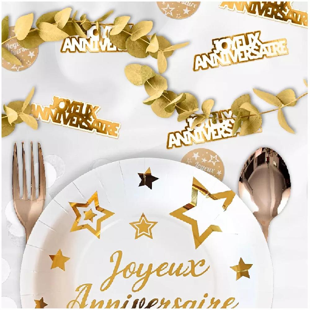 Les Trésors De Lily 20 Décors De Table 'Joyeux Anniversaire' Doré 12 Cm (20 Pièces) [A2746]