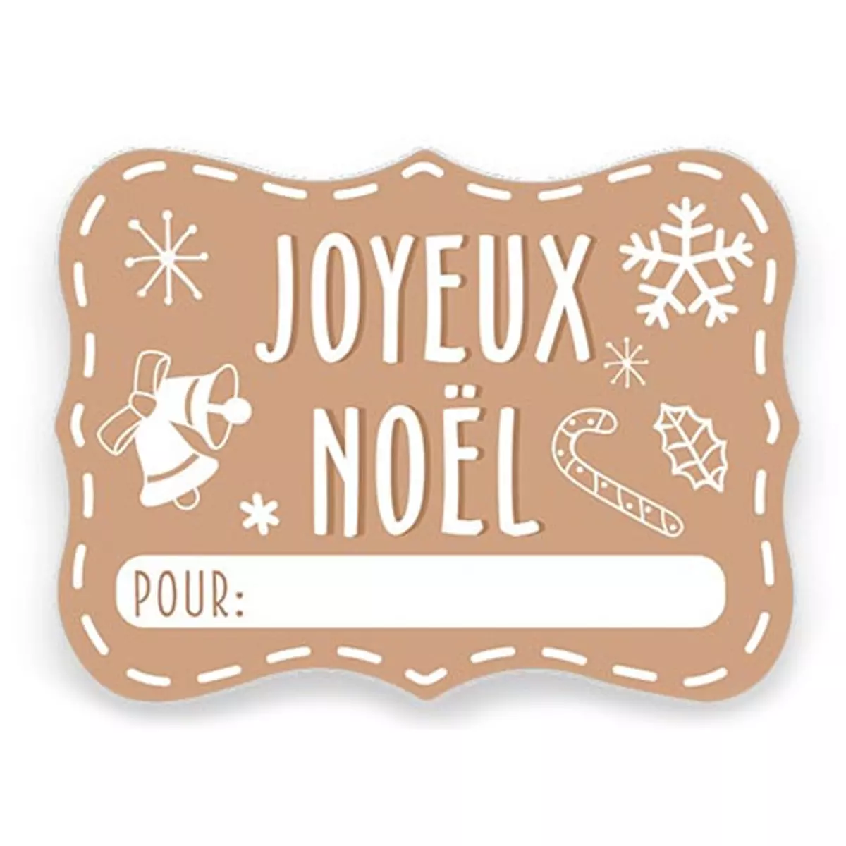 Les Trésors De Lily 24 étiquettes Adhésives Personnalisables 'Joyeux Noël' Kraft Planche 19x13 Cm [A3551]
