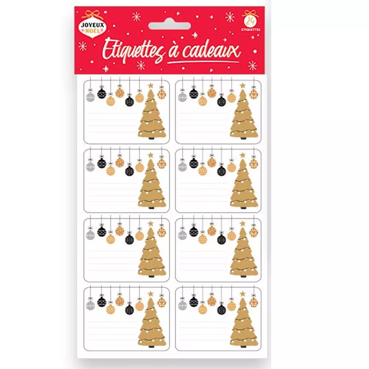 les trésors de lily 24 étiquettes adhésives personnalisables 'Noël' sapin planche 19x13 cm [A3552]