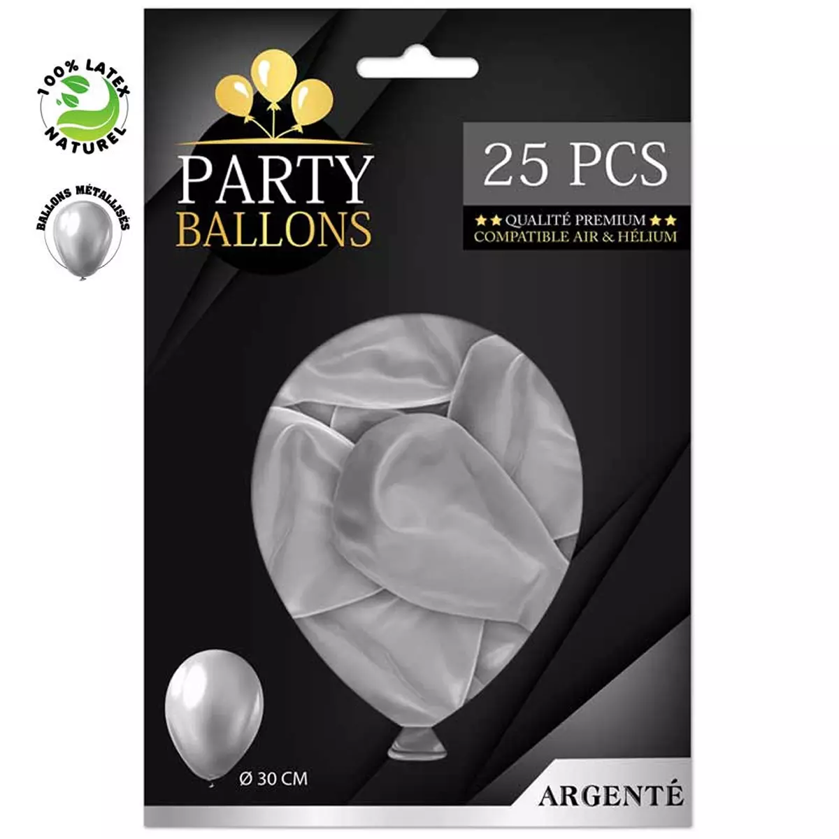 les trésors de lily 25 ballons métalliques latex 'Coloriage' argenté 30 cm [R0414]