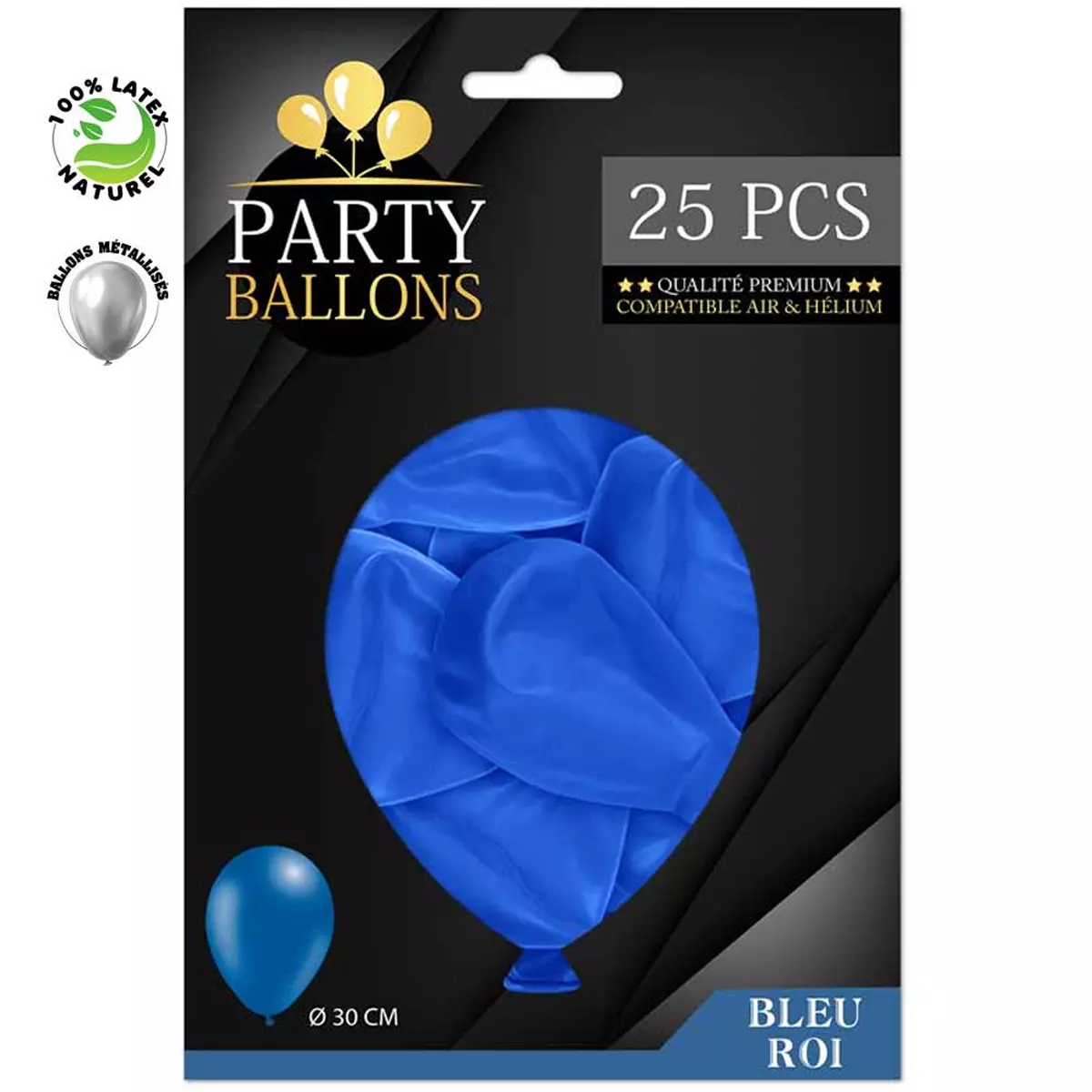 les trésors de lily 25 ballons métalliques latex 'Coloriage' bleu roi 30 cm [R0417]