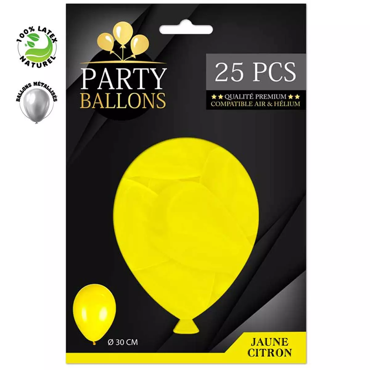 les trésors de lily 25 ballons métalliques latex 'Coloriage' jaune citron 30 cm [R0419]