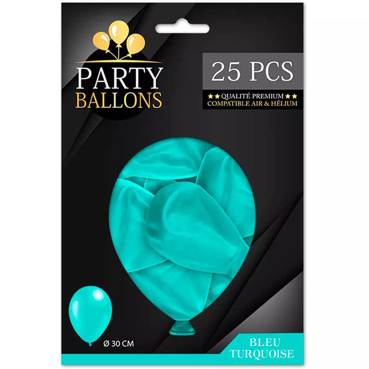 les trésors de lily 25 ballons métalliques latex 'Coloriage' turquoise 30 cm [R0426]
