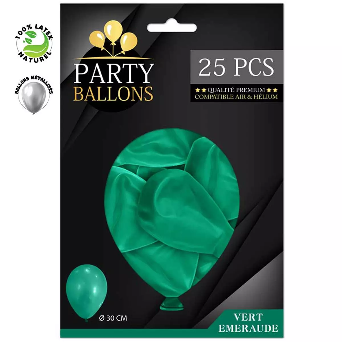les trésors de lily 25 ballons métalliques latex 'Coloriage' vert émeraude 30 cm [R0427]