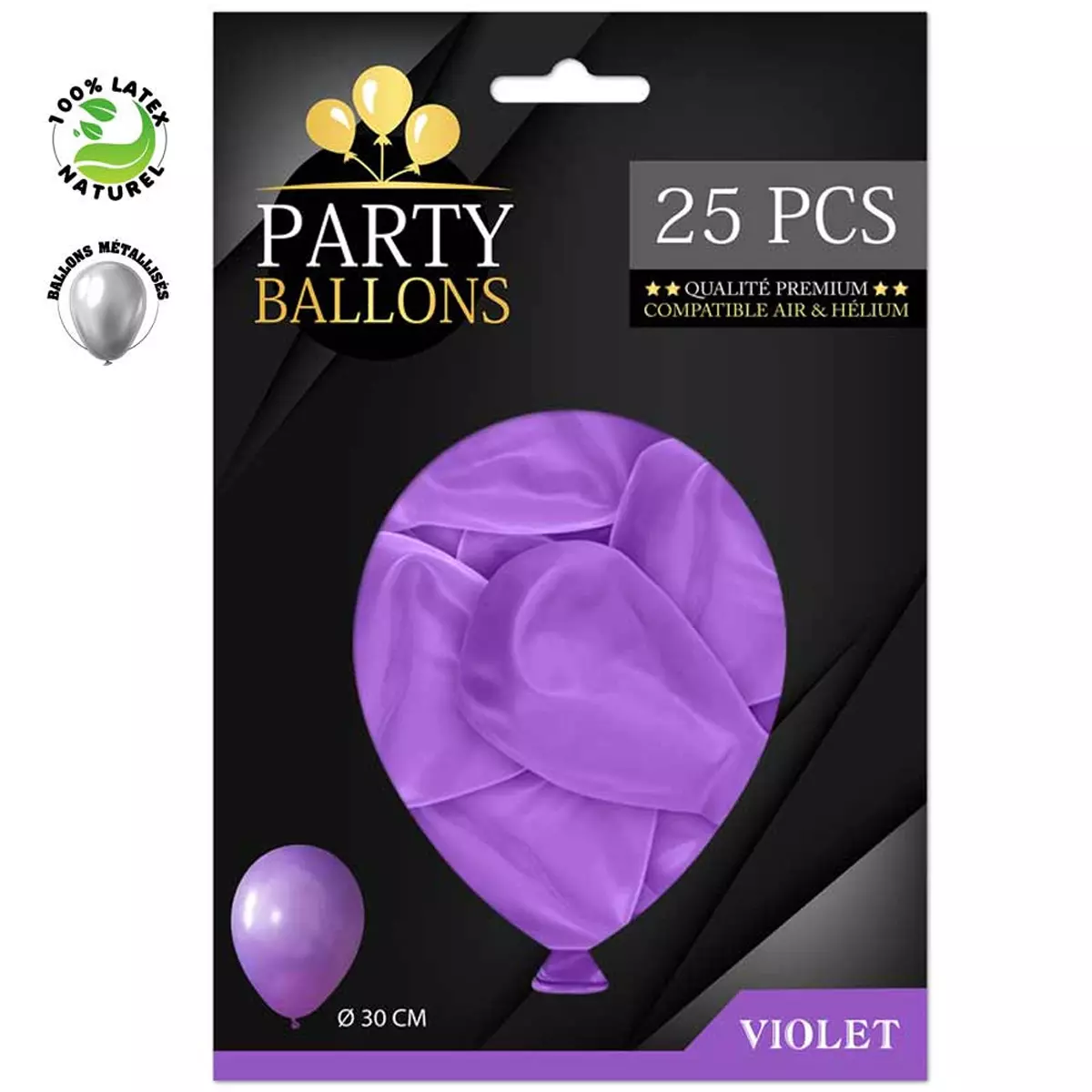 les trésors de lily 25 ballons métalliques latex 'Coloriage' violet 30 cm [R0428]