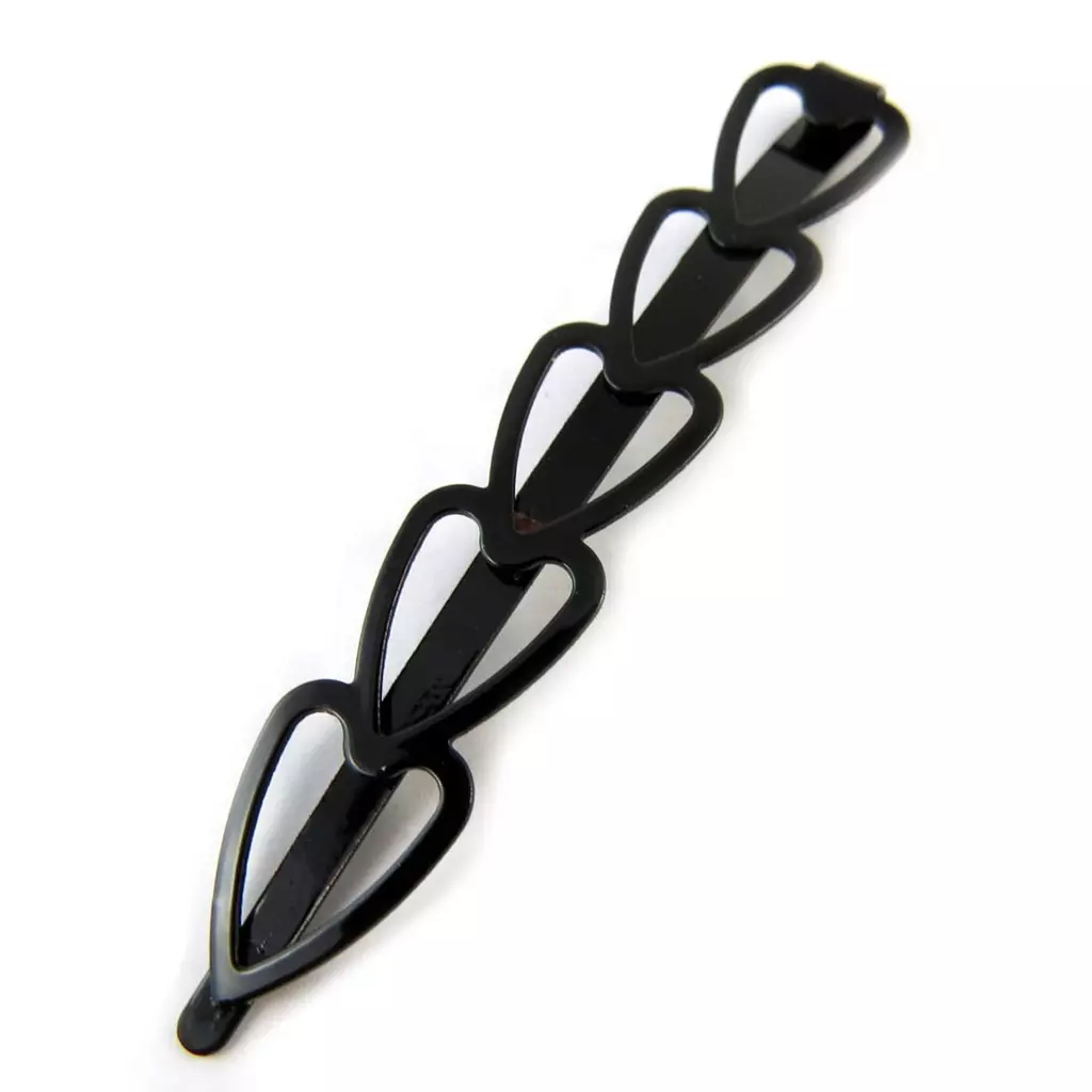 Les Trésors De Lily 3 Barrettes Créateur 'Love' Noir 6 Cm [N8240]