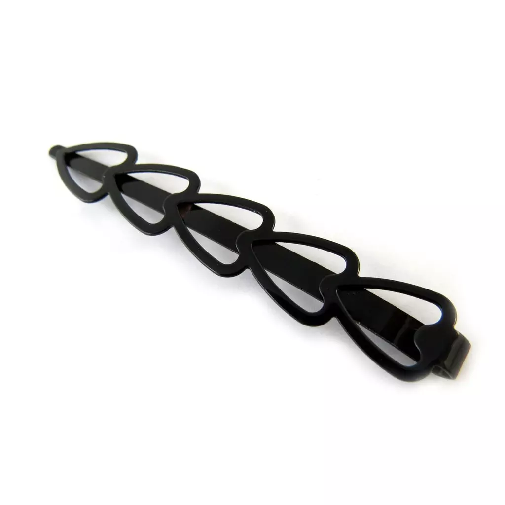 Les Trésors De Lily 3 Barrettes Créateur 'Love' Noir 6 Cm [N8240]