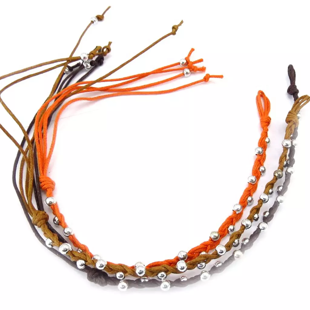 Les Trésors De Lily 3 Bracelets Créateur 'Kilimanjaro' Orange Marron [K3080]