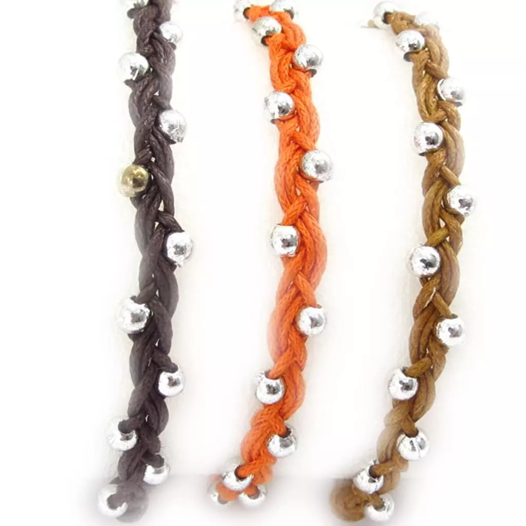 Les Trésors De Lily 3 Bracelets Créateur 'Kilimanjaro' Orange Marron [K3080]