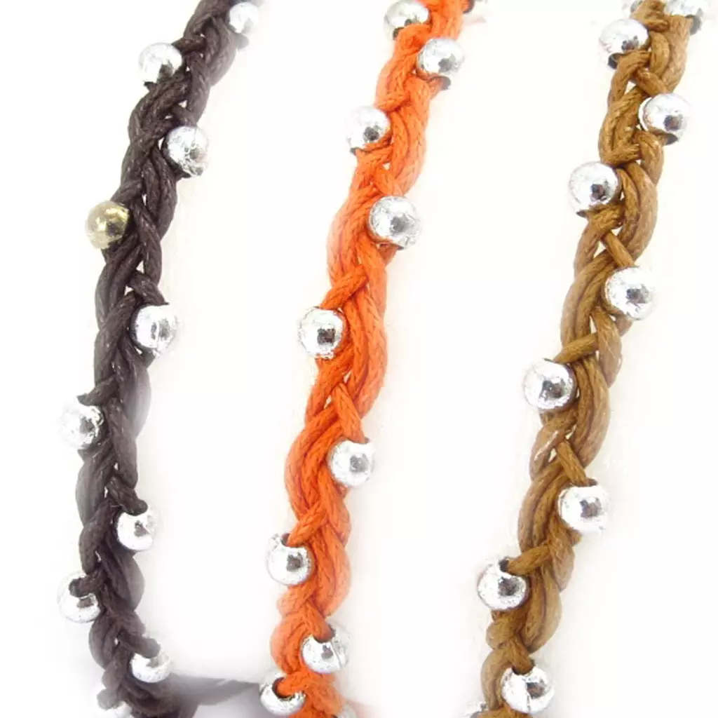 les trésors de lily 3 bracelets créateur 'Kilimanjaro' orange marron [K3080]