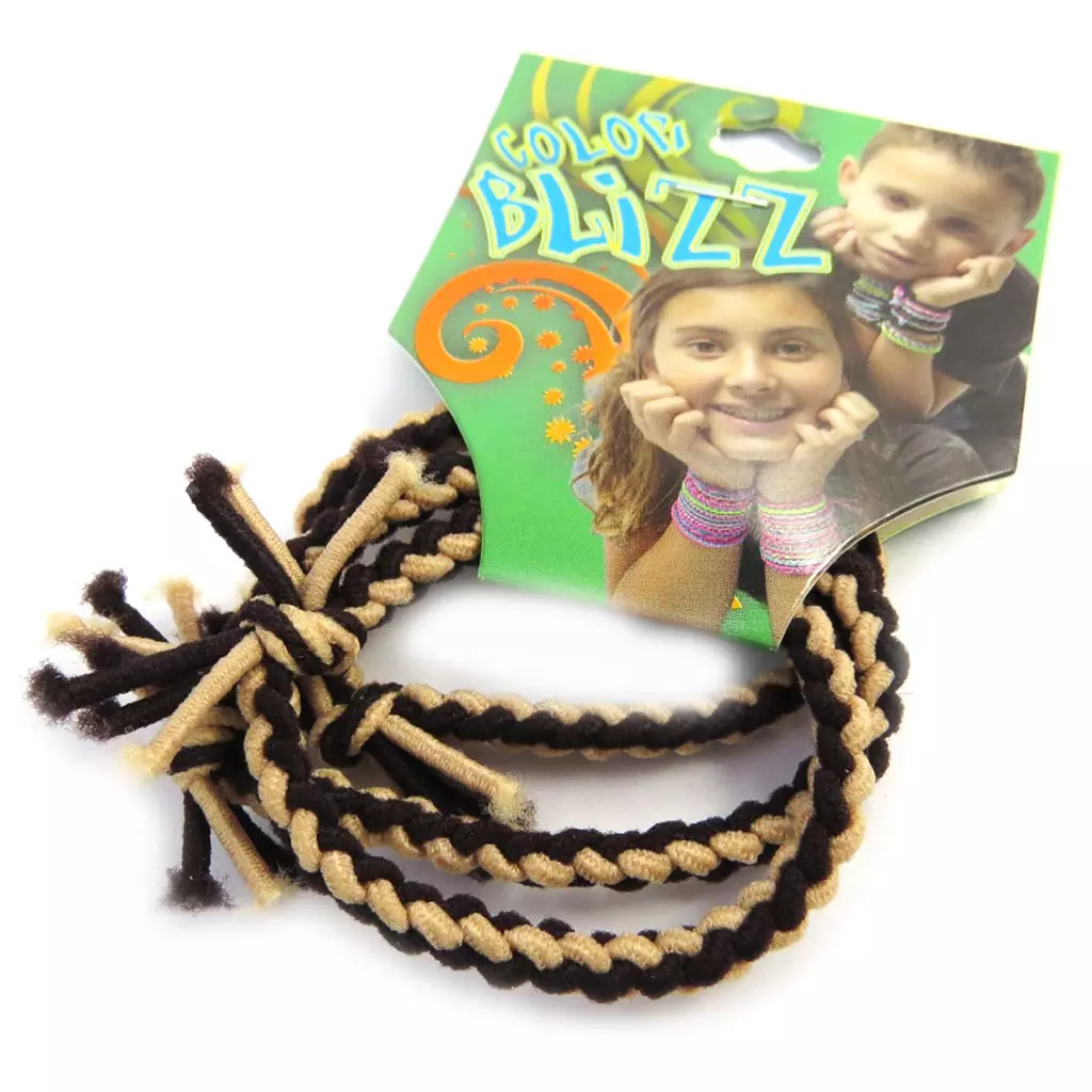 les trésors de lily 3 bracelets élastiques 'Coloriage' beige marron [M5330]