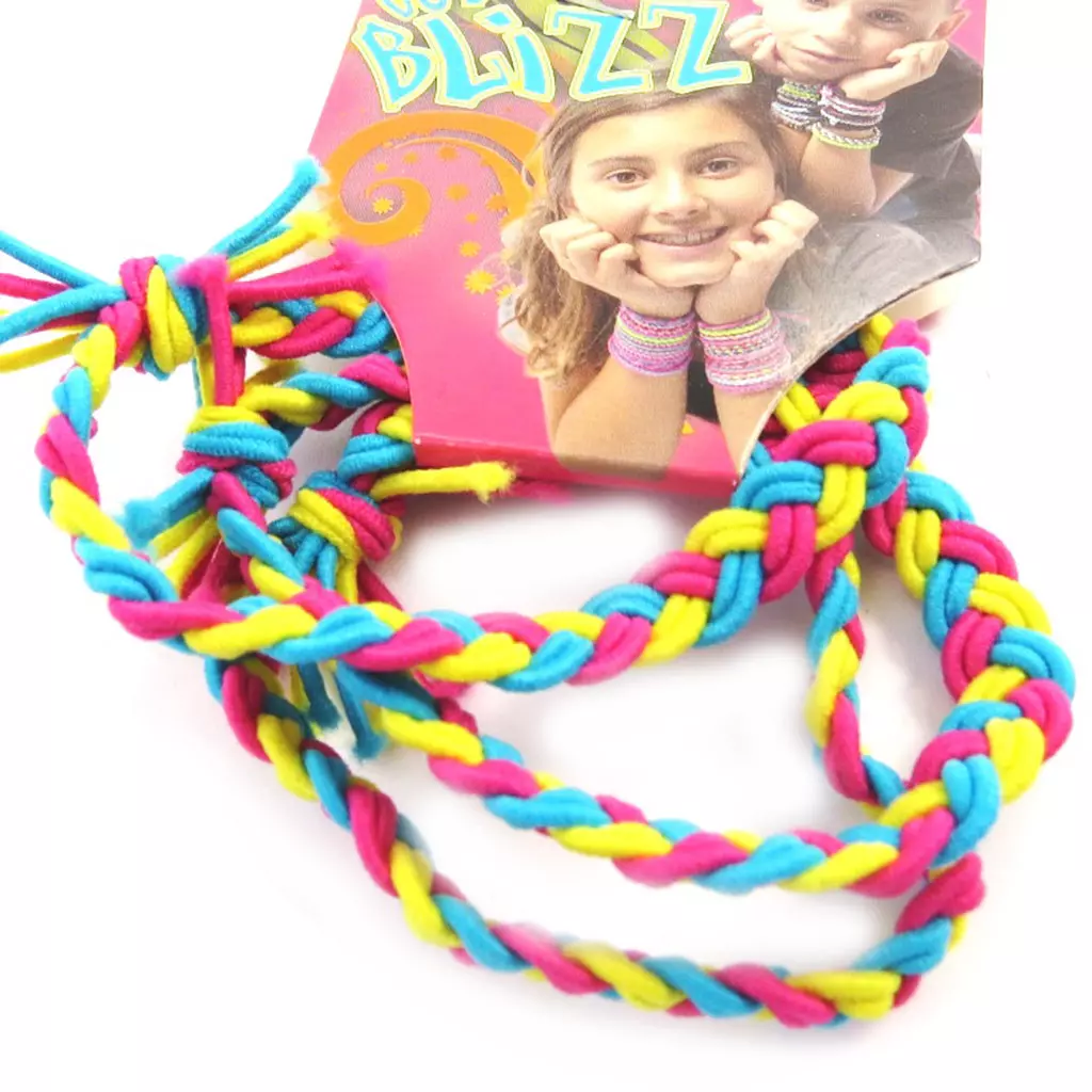 Les Trésors De Lily 3 Bracelets élastiques 'Coloriage' Bleu Jaune Rose [M5312]