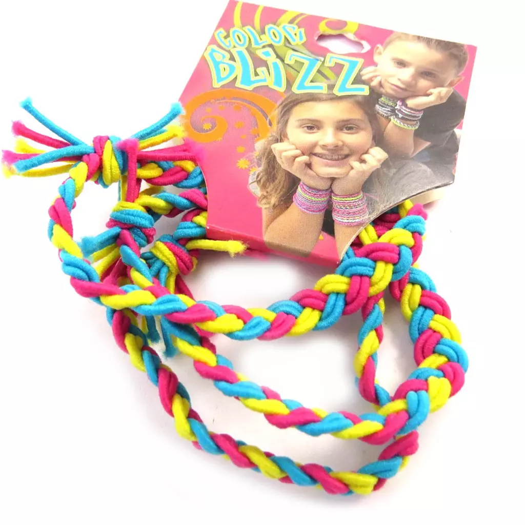 les trésors de lily 3 bracelets élastiques 'Coloriage' bleu jaune rose [M5312]