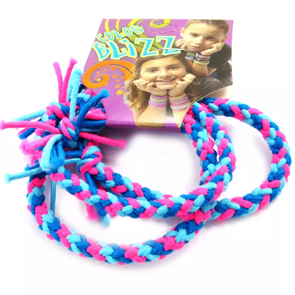 Les Trésors De Lily 3 Bracelets élastiques 'Coloriage' Bleu Rose [M5327]
