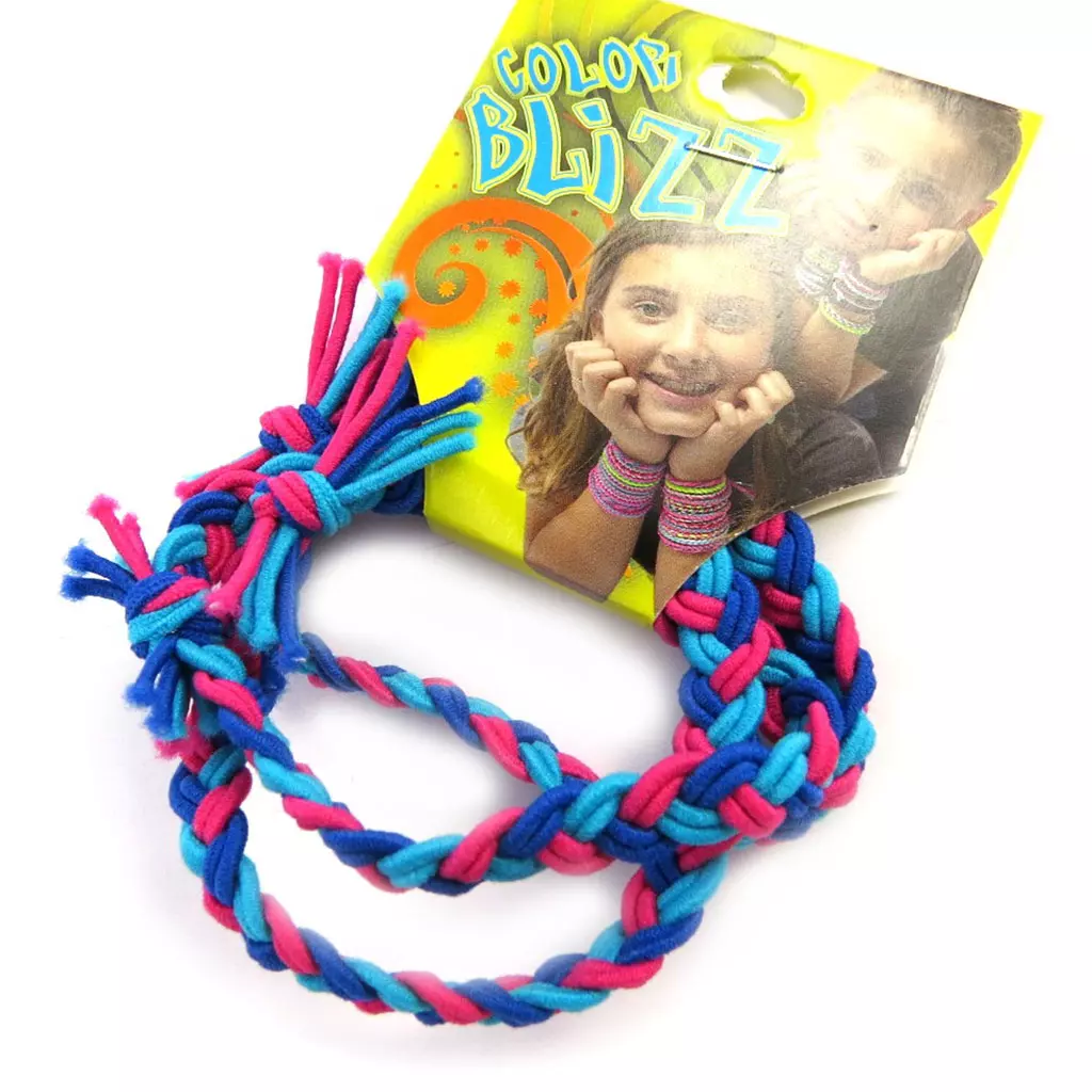 les trésors de lily 3 bracelets élastiques 'Coloriage' bleu rose [M5350]