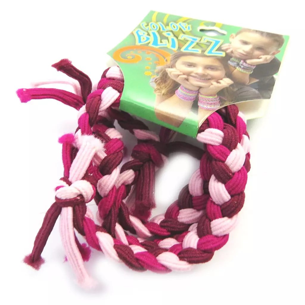 les trésors de lily 3 bracelets élastiques 'Coloriage' bordeaux rose [M5348]