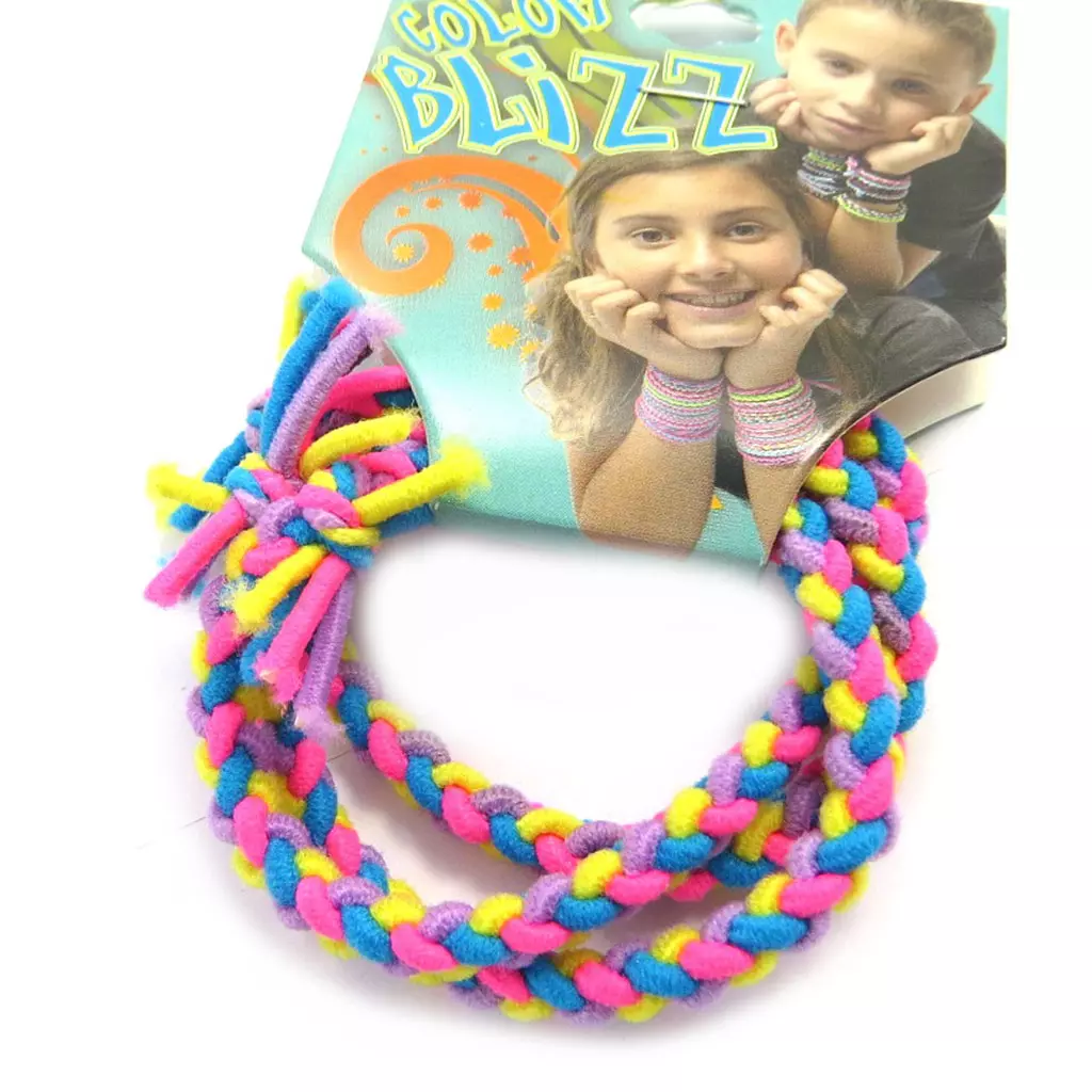 Les Trésors De Lily 3 Bracelets élastiques 'Coloriage' Jaune Rose Bleu [M5323]
