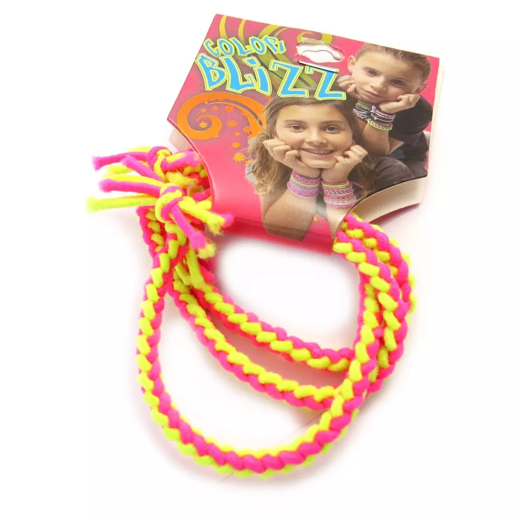 Les Trésors De Lily 3 Bracelets élastiques 'Coloriage' Jaune Rose [M5329]