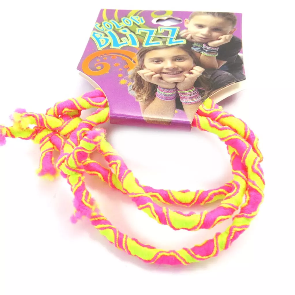 les trésors de lily 3 bracelets élastiques 'Coloriage' rose jaune [M5321]