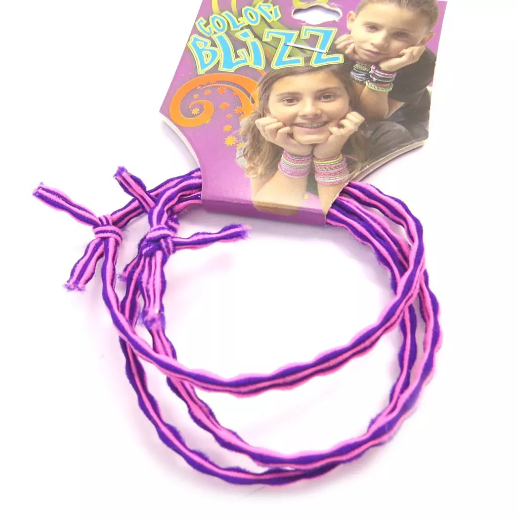 Les Trésors De Lily 3 Bracelets élastiques 'Coloriage' Rose Mauve [M5335]