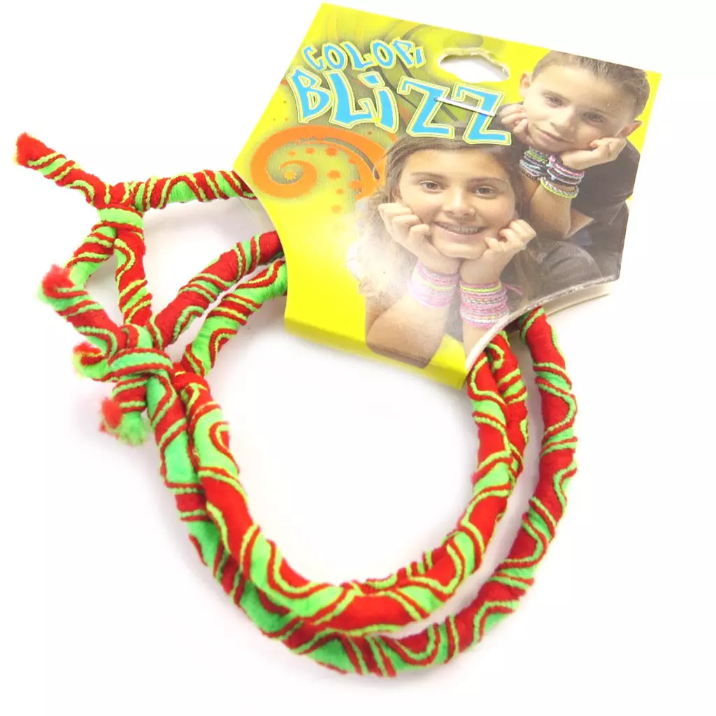 les trésors de lily 3 bracelets élastiques 'Coloriage' rouge vert [M5320]