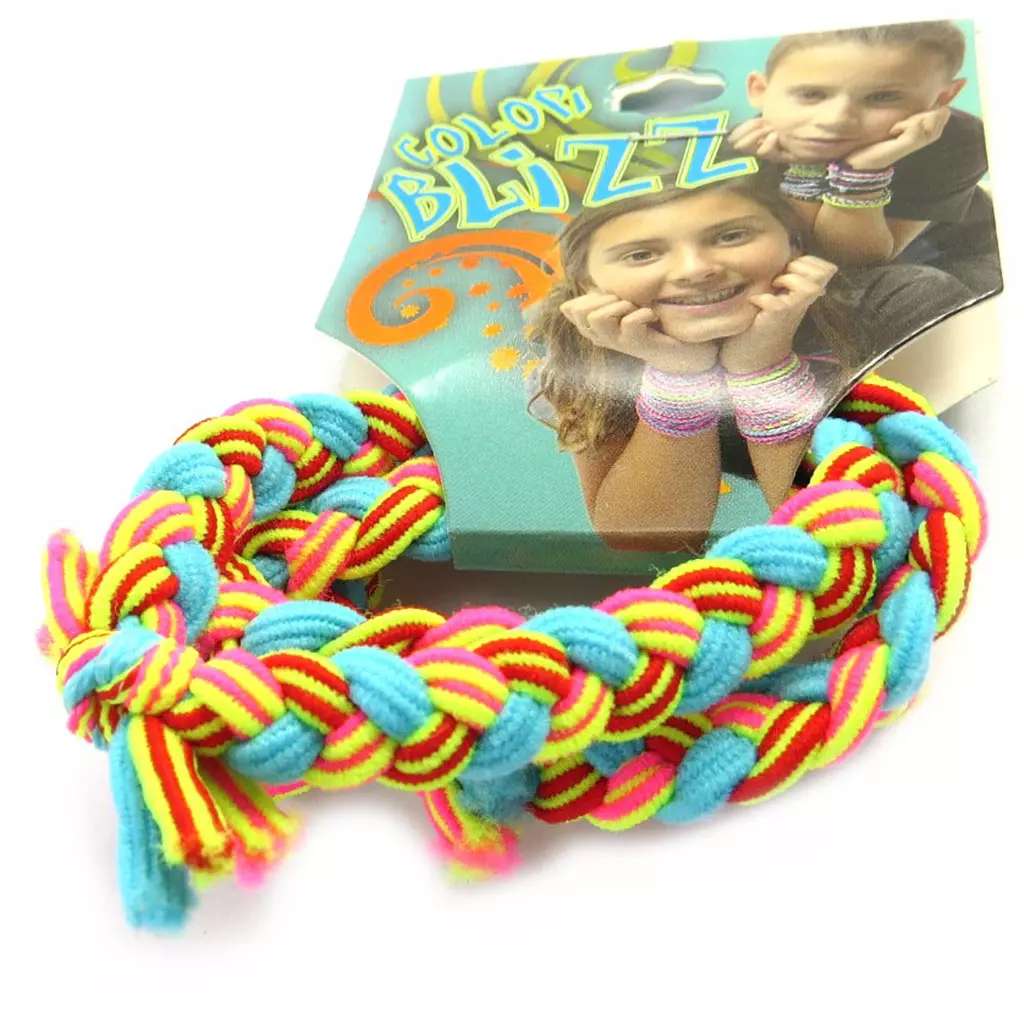 Les Trésors De Lily 3 Bracelets élastiques 'Coloriage' Turquoise Rose Jaune [M5345]