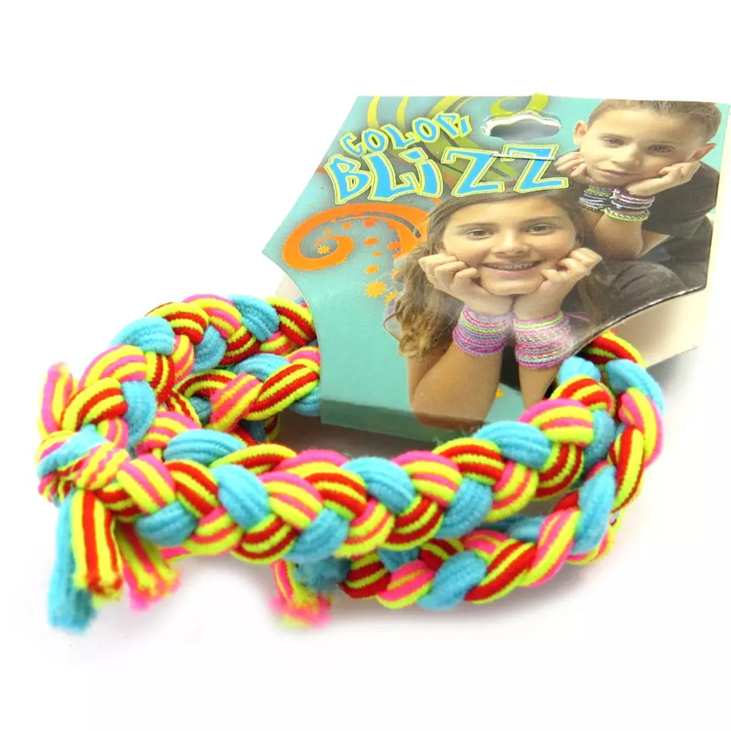 les trésors de lily 3 bracelets élastiques 'Coloriage' turquoise rose jaune [M5345]