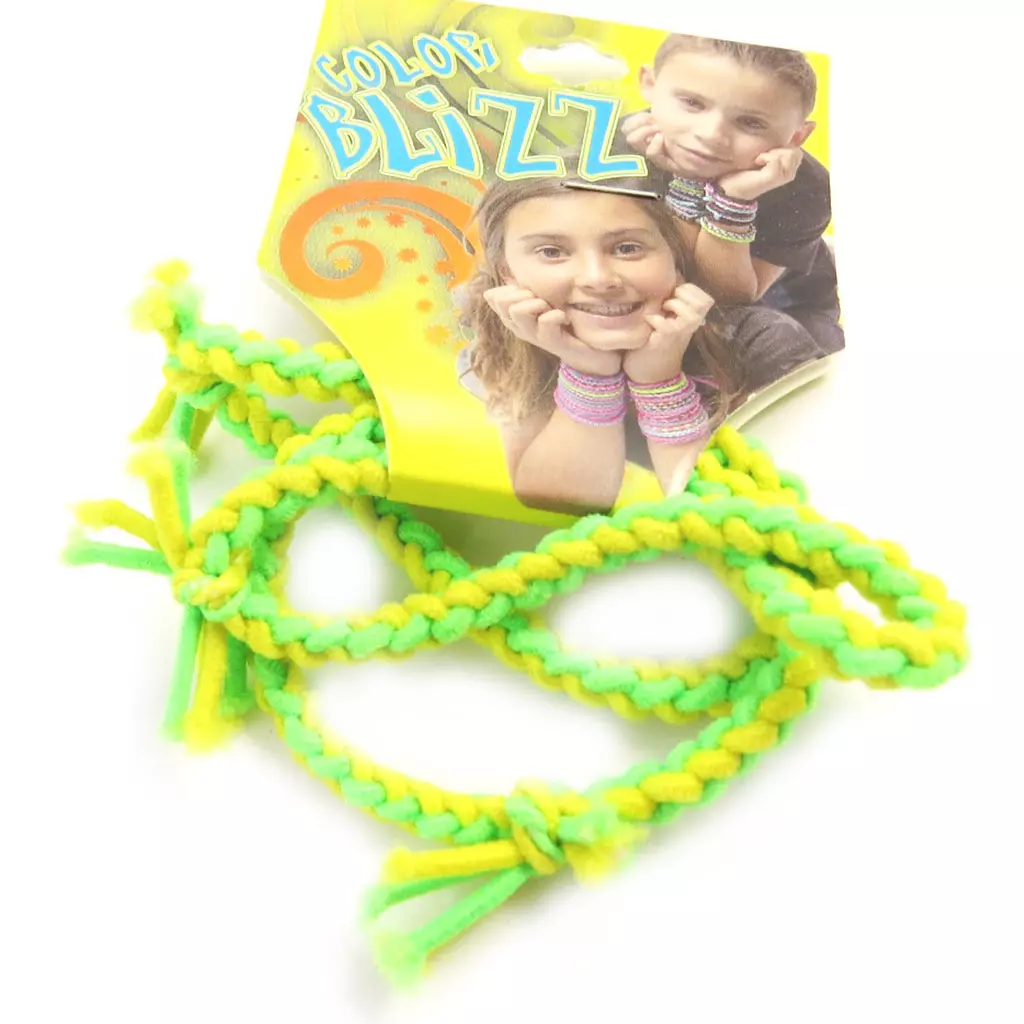 Les Trésors De Lily 3 Bracelets élastiques 'Coloriage' Vert Jaune [M5326]
