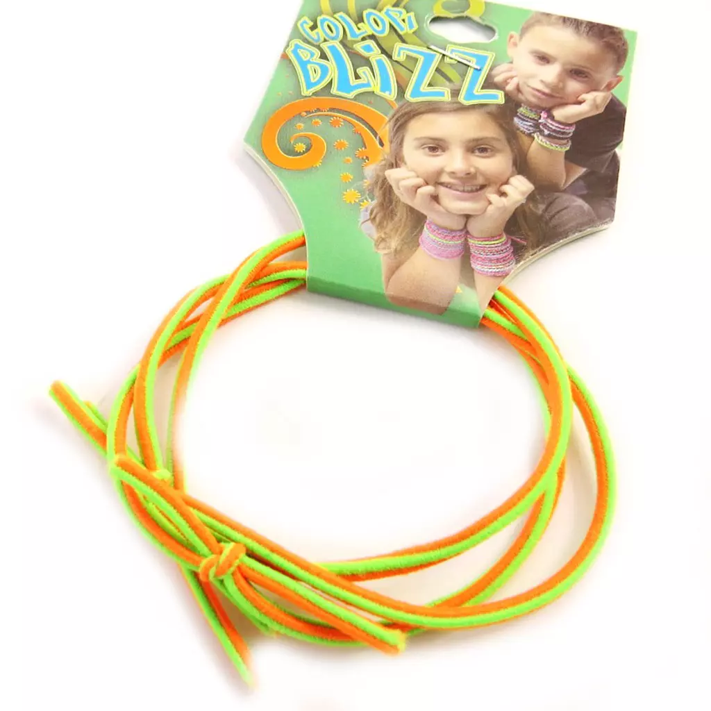 les trésors de lily 3 bracelets élastiques 'Coloriage' vert orange [M5343]