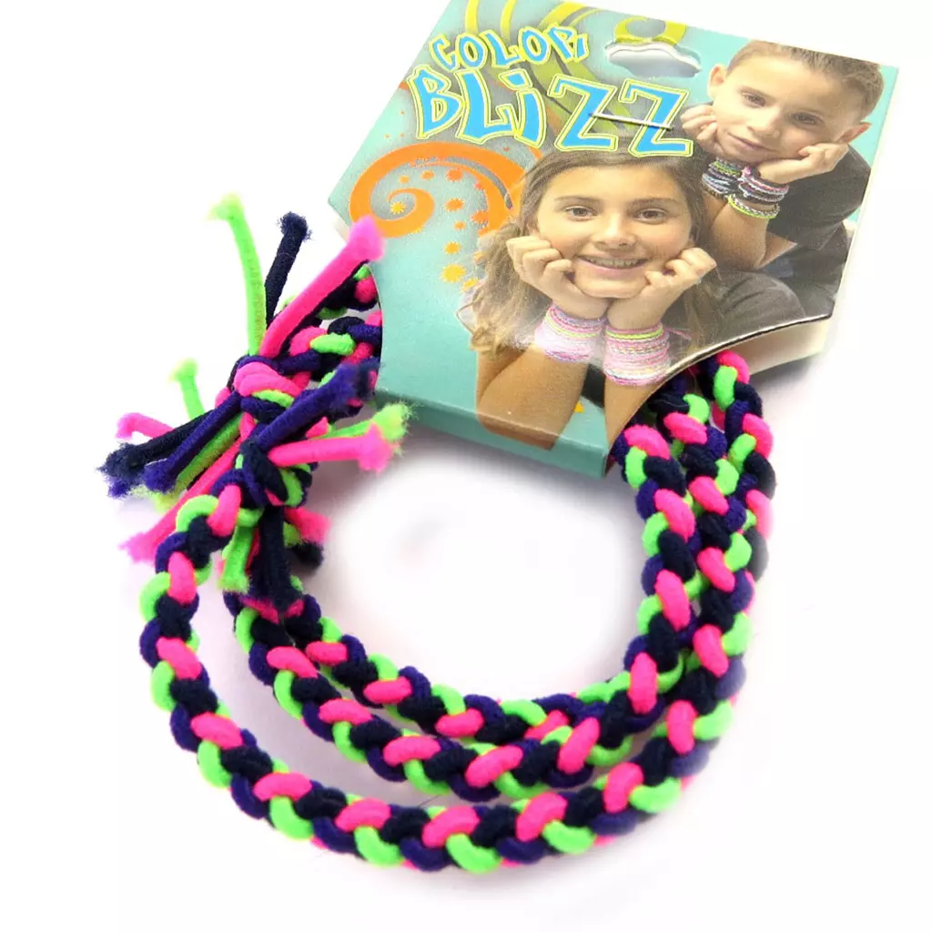 Les Trésors De Lily 3 Bracelets élastiques 'Coloriage' Vert Violet Rose [M5332]