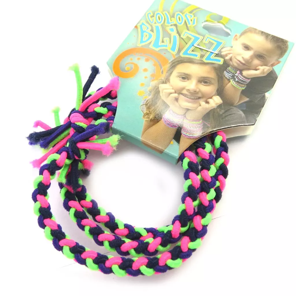 Les Trésors De Lily 3 Bracelets élastiques 'Coloriage' Vert Violet Rose [M5332]