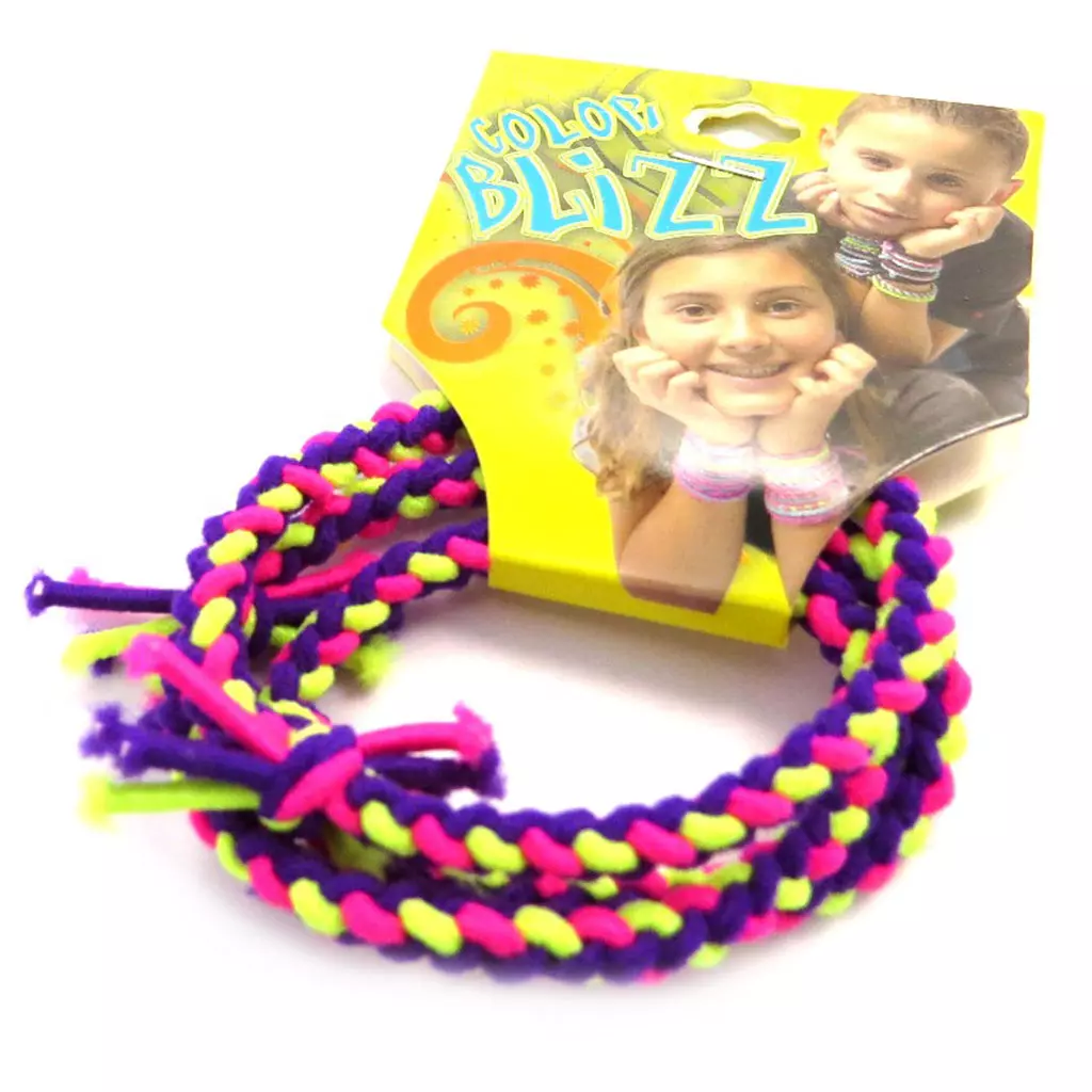 Les Trésors De Lily 3 Bracelets élastiques 'Coloriage' Violet Jaune Rose [M5314]